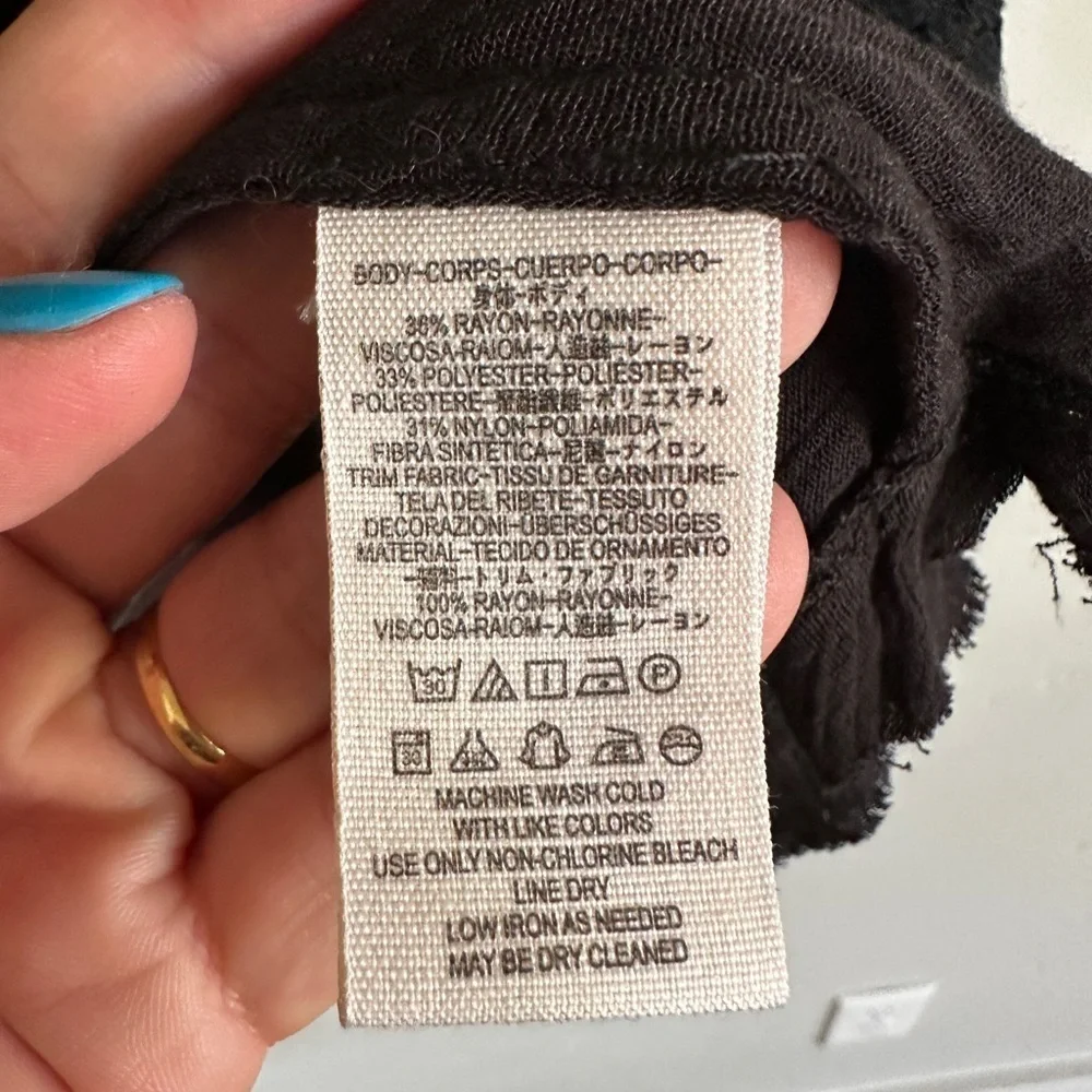 Free People Secret Origins Pieced Lace Tunic black size XS - Picture 11 of 13